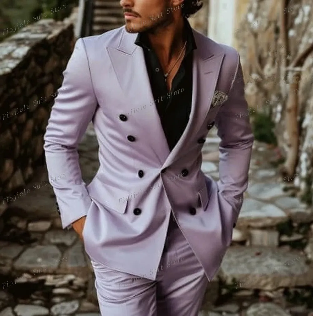 Light Purple Formal Occasion Men Suit Groom Groomsman Wedding Party Prom Business Casual Male Tuxedos 2 Piece Set Blazer Pants
Light Purple Formal Occasion Men Suit Groom Groomsman Wedding Party Prom Business Casual Male Tuxedos 2 Piece Set Blazer Pants