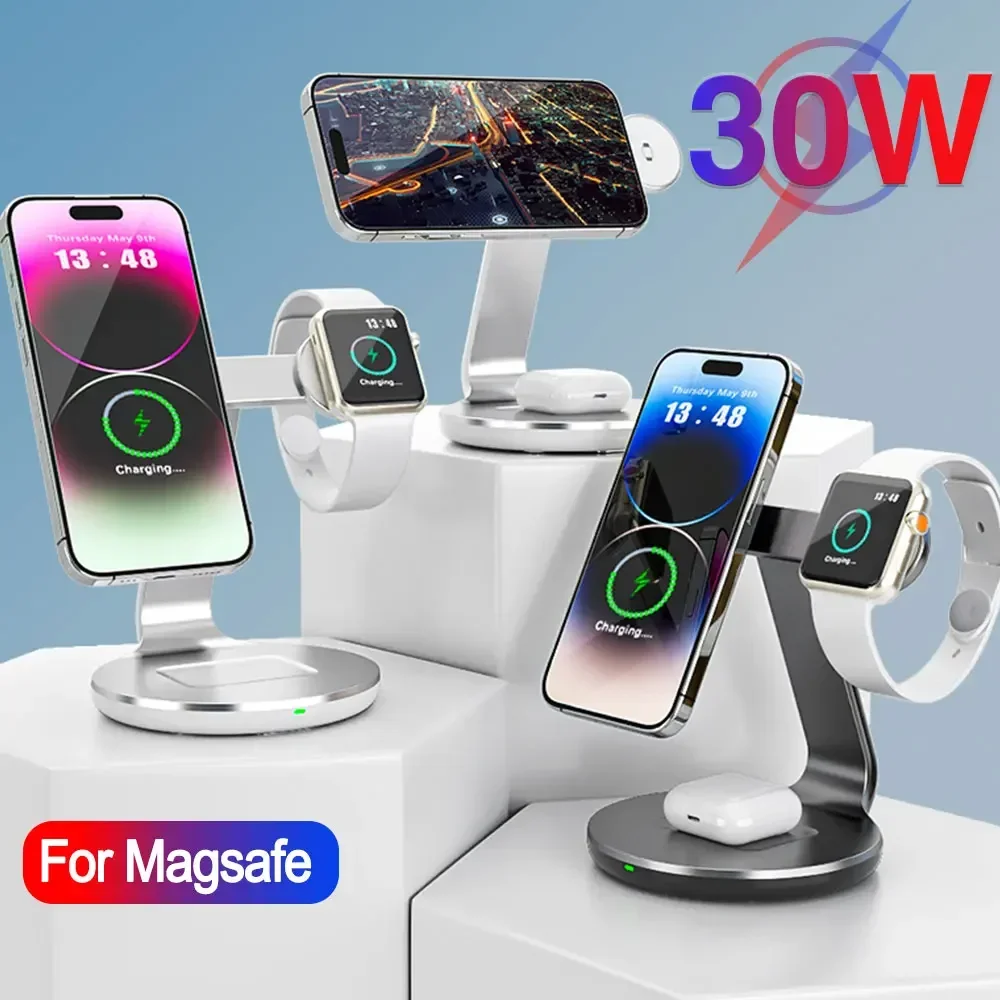 3 In 1 Magnetic Wireless Charger Stand For Magsafe iPhone 16 15 14 13 Pro Max iWatch 9 8 7 Airpods Pro 30W Fast Charging Station
3 In 1 Magnetic Wireless Charger Stand For Magsafe iPhone 16 15 14 13 Pro Max iWatch 9 8 7 Airpods Pro 30W Fast Charging Station