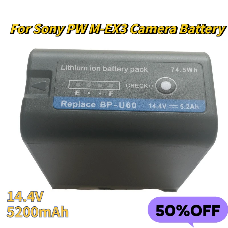14.4V 5200mAh Camera Battery BP-U30 60 65 90 95 for Sony PW M-EX3
14.4V 5200mAh Camera Battery BP-U30 60 65 90 95 for Sony PW M-EX3