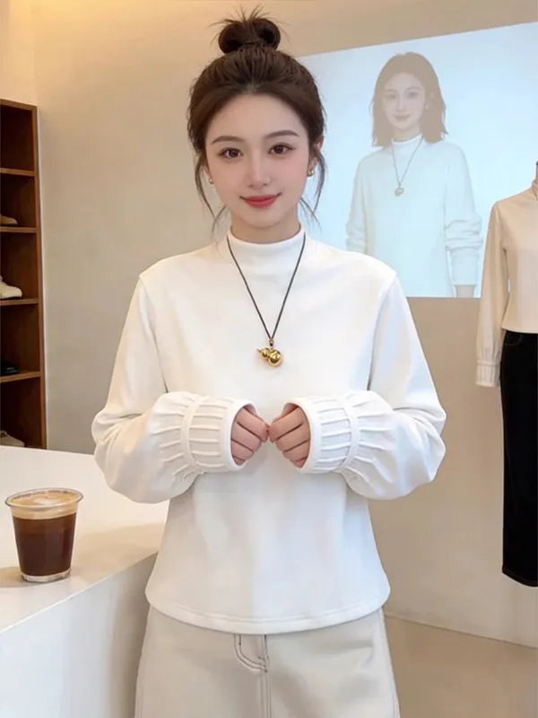 Loose Long Sve T-irt Women's plus Size Spring 2026 White f High Collar Casual Sle Breathable Polyester Fiber
Loose Long Sve T-irt Women's plus Size Spring 2026 White f High Collar Casual Sle Breathable Polyester Fiber