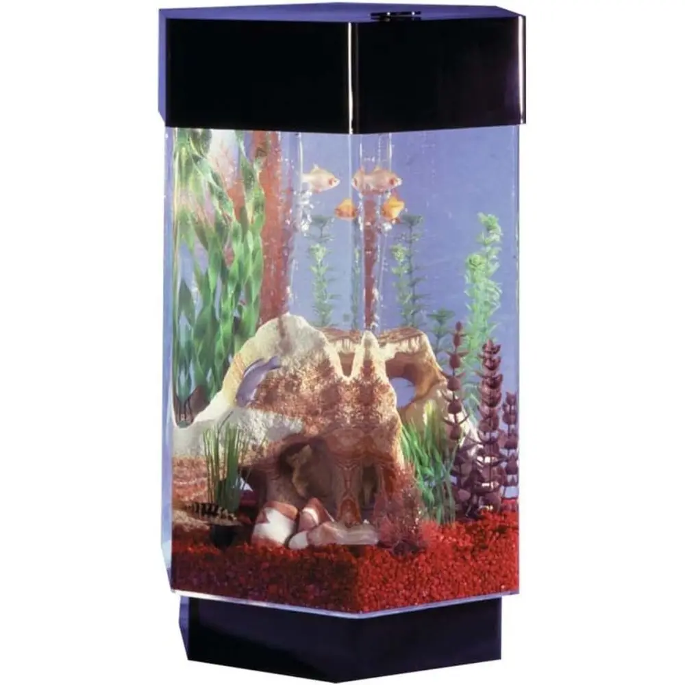 15 Gallon Hexagonal Aquarium Kit with LED Light and Filter
15 Gallon Hexagonal Aquarium Kit with LED Light and Filter