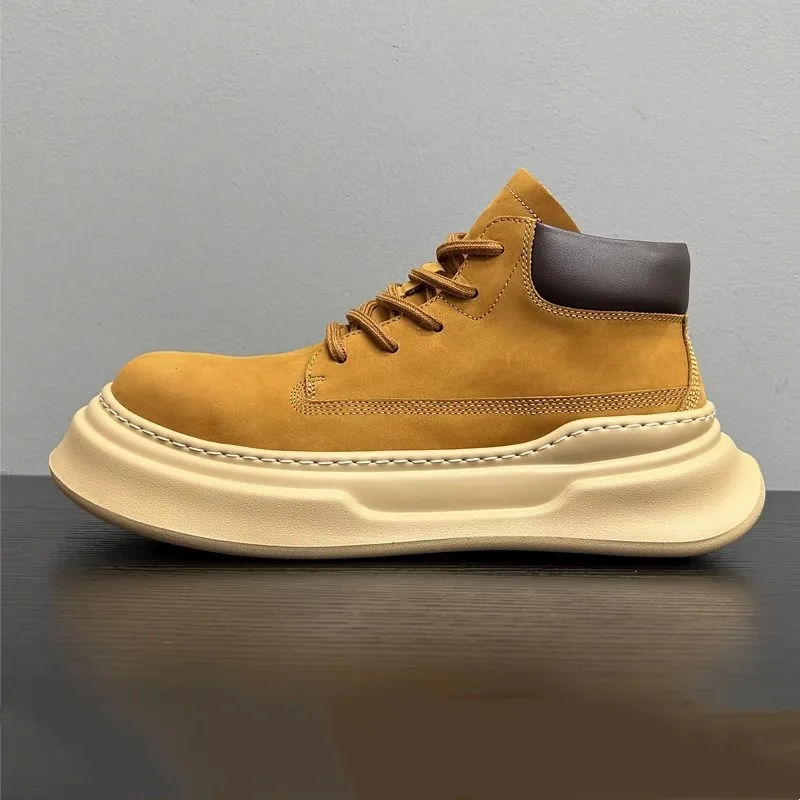 Classic Fashion Men Yellow Boots Genuine Leather Thick Sole Comfortable Lace Up Work Shoes Outdoor Hiking Ankle Motorcycle Boots
Classic Fashion Men Yellow Boots Genuine Leather Thick Sole Comfortable Lace Up Work Shoes Outdoor Hiking Ankle Motorcycle Boots