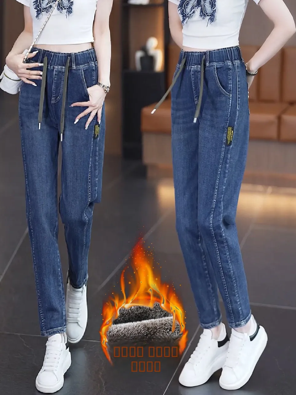 Женские джинсы-карроты с высокой талией, широкие, свободные, на резинке, для осени и зимы, больших размеров, с эффектом утяжки бедер, повседневные брюки в стиле «папины джинсы»
Женские джинсы-карроты с высокой талией, широкие, свободные, на резинке, для осени и зимы, больших размеров, с эффектом утяжки бедер, повседневные брюки в стиле «папины джинсы»