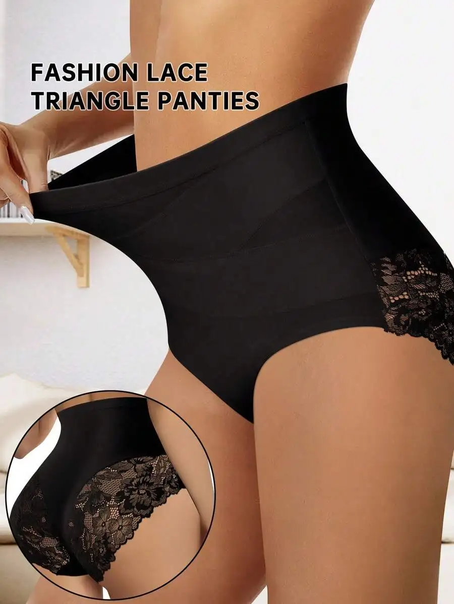 High Waist Lace Trim Briefs Tummy Control Butt Lift Comfortable Breathable Womens Panties
High Waist Lace Trim Briefs Tummy Control Butt Lift Comfortable Breathable Womens Panties