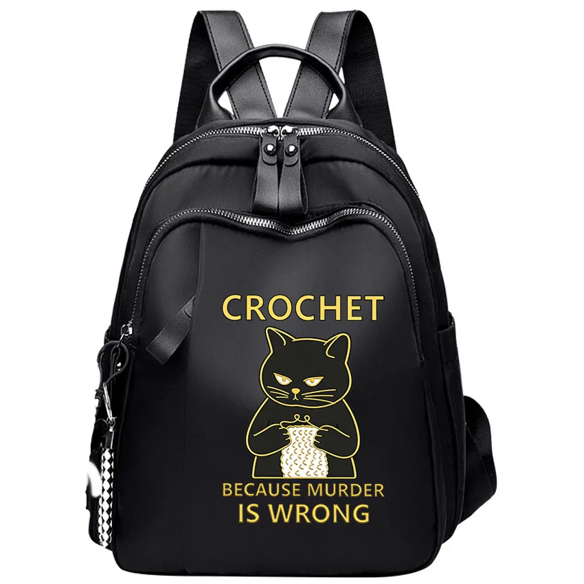 Женский рюкзак с принтом черного кота, универсальный женский рюкзак из оксфордской ткани для путешествий, большой вместительный износостойкий женский рюкзак, повседневный
Женский рюкзак с принтом черного кота, универсальный женский рюкзак из оксфордской ткани для путешествий, большой вместительный износостойкий женский рюкзак, повседневный