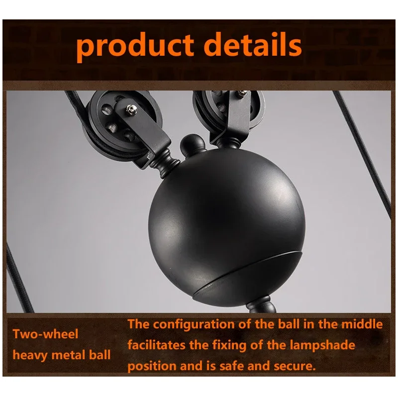 Loft vintage pendant lights 3 Head Iron Pulley Dish Lamp E27 110-240V Bar Kitchen Home Decoration Edison Light Fixtures Lighting
Loft vintage pendant lights 3 Head Iron Pulley Dish Lamp E27 110-240V Bar Kitchen Home Decoration Edison Light Fixtures Lighting