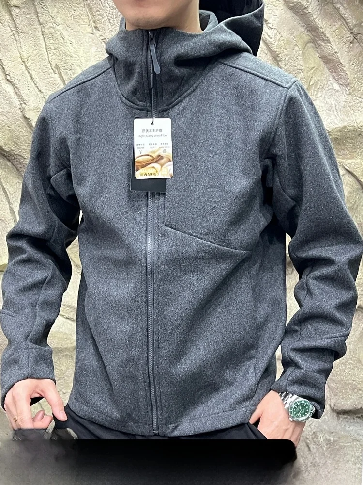 Мужская утепленная шерстяная куртка для активного отдыха, ветрозащитная, теплая, осенне-зимняя, с воротником-стойкой, 3D-крой, полиэстер, шерсть
Мужская утепленная шерстяная куртка для активного отдыха, ветрозащитная, теплая, осенне-зимняя, с воротником-стойкой, 3D-крой, полиэстер, шерсть