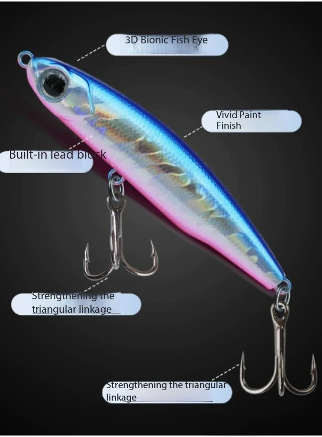 Fishing Lure Sinking Pencil Vibrate Swim Ultra Thin Body Long Glide Freshwater for Bass Trout Perch
Fishing Lure Sinking Pencil Vibrate Swim Ultra Thin Body Long Glide Freshwater for Bass Trout Perch