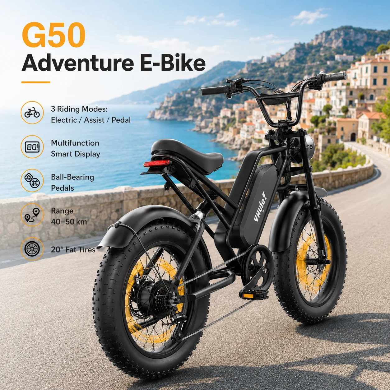G50 20 Inch electric bike 1500W Motor 48V 18Ah Battery Mountain Off Road e bike 7 Speed bike electric Disc Brake
G50 20 Inch electric bike 1500W Motor 48V 18Ah Battery Mountain Off Road e bike 7 Speed bike electric Disc Brake
