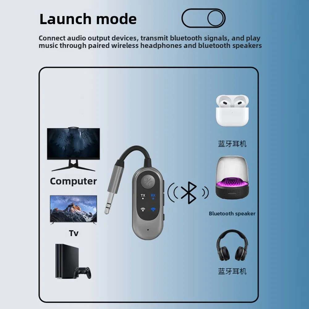 2 in 1 Bluetooth Receiver Transmitter Wireless Bluetooth-compatible Bluetooth Wireless Adapter LED Indicators 3.5mm AUX
2 in 1 Bluetooth Receiver Transmitter Wireless Bluetooth-compatible Bluetooth Wireless Adapter LED Indicators 3.5mm AUX