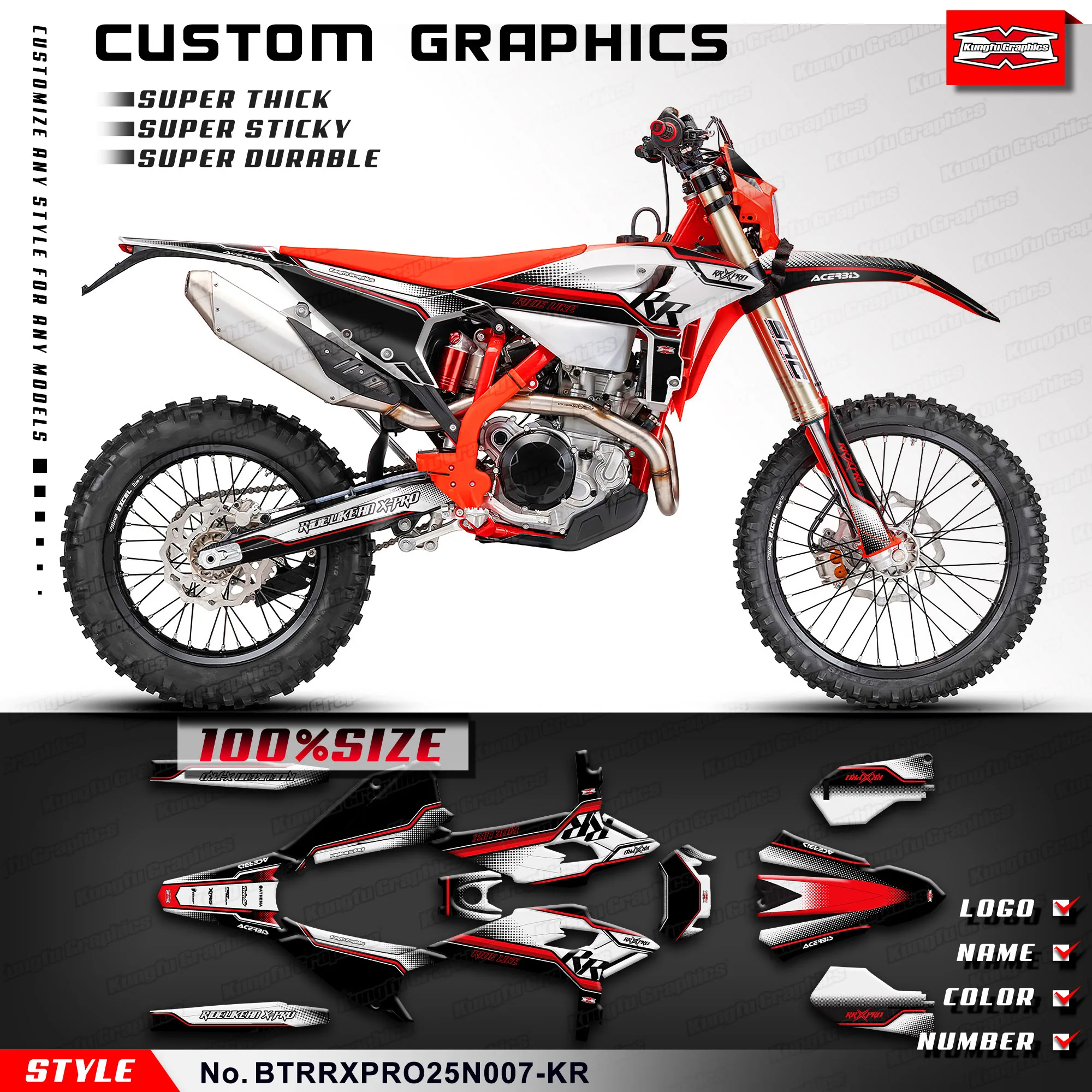 KUNGFU GRAPHICS Stickers Set Adhesive Decals for 2025-2026 Beta RR RACE RR X-PRO 125 200 250 300 350 390 430 480 Glossy Laminate
KUNGFU GRAPHICS Stickers Set Adhesive Decals for 2025-2026 Beta RR RACE RR X-PRO 125 200 250 300 350 390 430 480 Glossy Laminate
