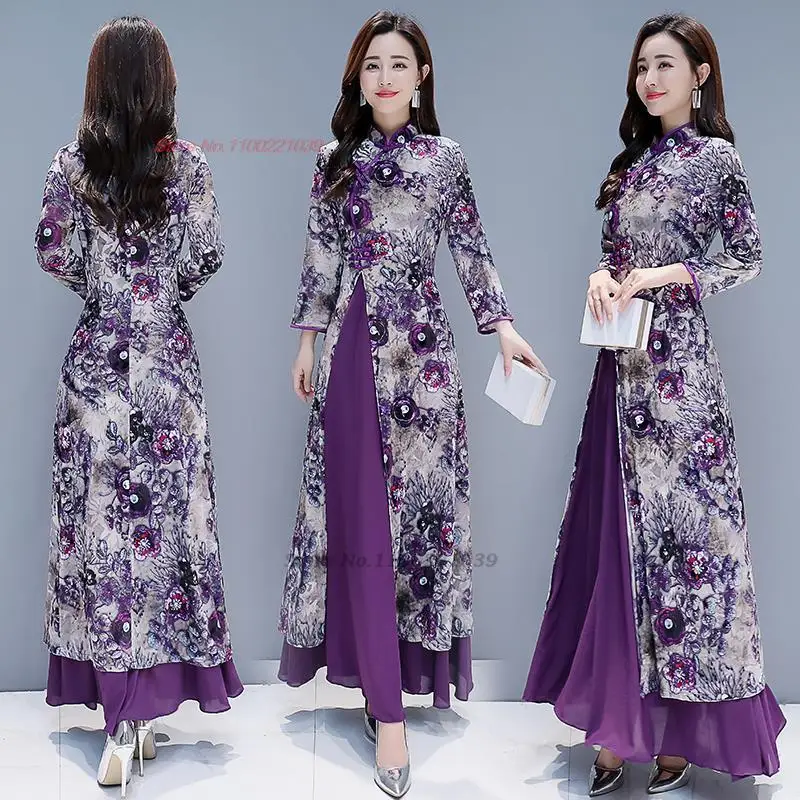 2024, Вьетнамское платье ao Dai, женское традиционное китайское платье, улучшенное бархатное платье Cheongsam с цветочным принтом, банкетное свадебное вечернее платье
2024, Вьетнамское платье ao Dai, женское традиционное китайское платье, улучшенное бархатное платье Cheongsam с цветочным принтом, банкетное свадебное вечернее платье