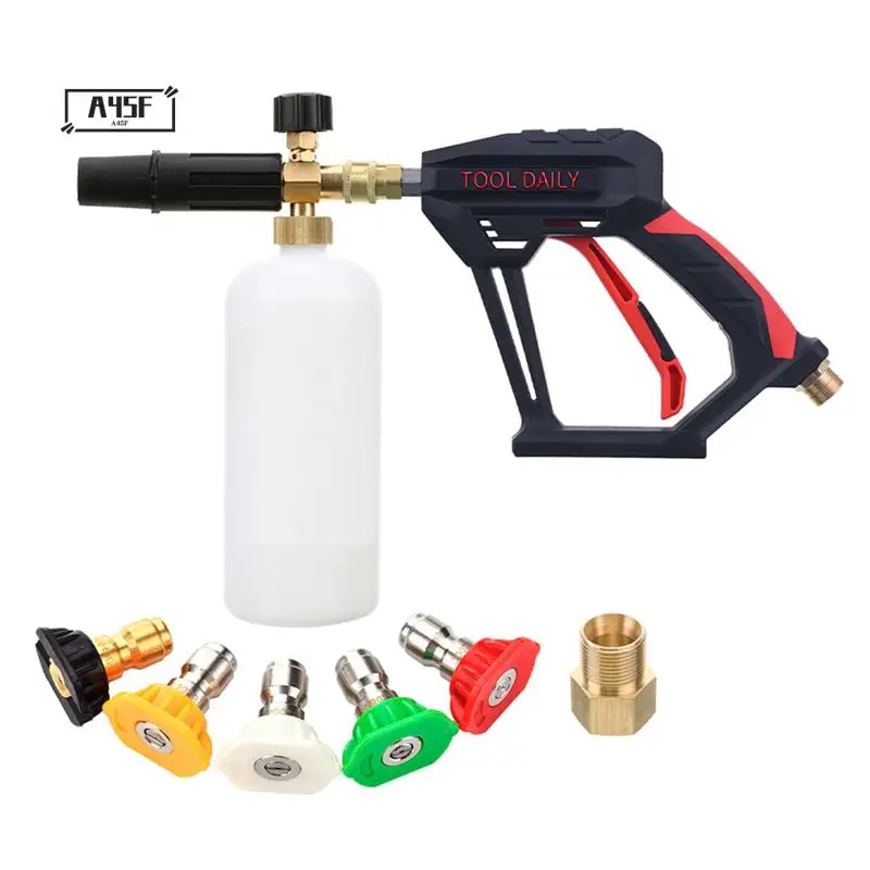 A45F-Foam Cannon, аксессуар с двумя разъемами, насадка с двойным наконечником для мойки высокого давления для мыльной пушки, 5 насадок-распылителя для мойки
A45F-Foam Cannon, аксессуар с двумя разъемами, насадка с двойным наконечником для мойки высокого давления для мыльной пушки, 5 насадок-распылителя для мойки