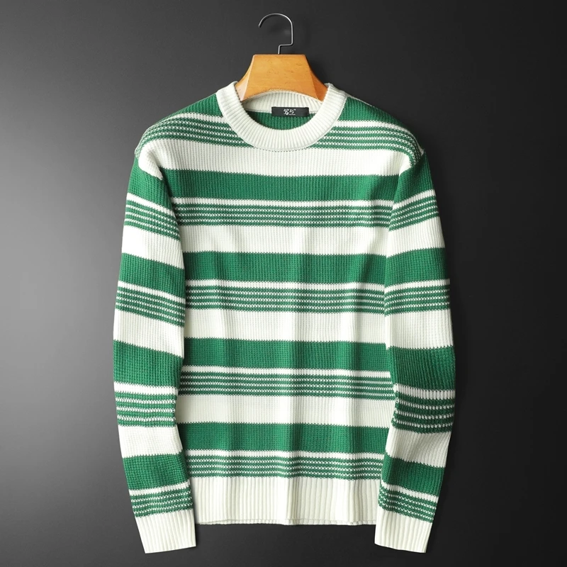 Fall Winter New Contrast Color Striped Knitted Sweater O-Neck Pullover Sweater Fashion Knitted Sweater For Men Homme Sweater
Fall Winter New Contrast Color Striped Knitted Sweater O-Neck Pullover Sweater Fashion Knitted Sweater For Men Homme Sweater