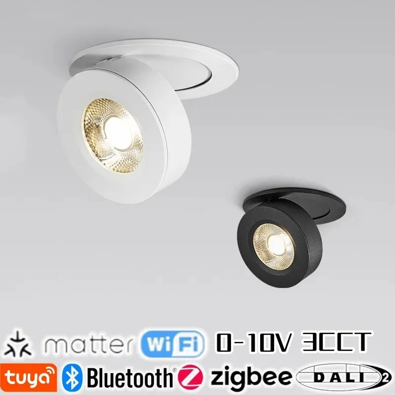 Embedded COB Smart Spotlight Bluetooth Zigbee Dali Dimmabe LED downlight 0-10V 360° rotation Aluminum AC85-265V Smart Lighting
Embedded COB Smart Spotlight Bluetooth Zigbee Dali Dimmabe LED downlight 0-10V 360° rotation Aluminum AC85-265V Smart Lighting