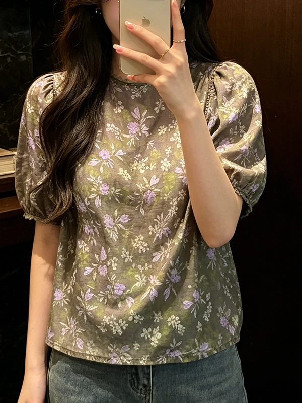 plus Size Women's Floral Print Short Sleeve round Neck Shirt Summer New Style Slimming Versatile Age-Defying Top Cover up
plus Size Women's Floral Print Short Sleeve round Neck Shirt Summer New Style Slimming Versatile Age-Defying Top Cover up