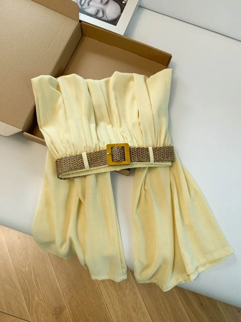 Ladies Summer Thin Ice Silk Linen Wide Leg Pants Casual Loose Style High Waist Straight Cut Trousers Comfortable Breathable
Ladies Summer Thin Ice Silk Linen Wide Leg Pants Casual Loose Style High Waist Straight Cut Trousers Comfortable Breathable