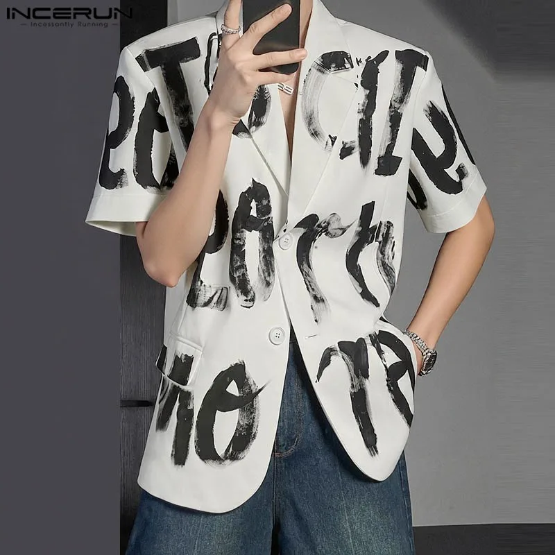 INCERUN Men Blazer Printing Lapel Short Sleeve Casual Suits Men Summer Button Streetwear 2025 Korean Style Fashion Thin Coats
INCERUN Men Blazer Printing Lapel Short Sleeve Casual Suits Men Summer Button Streetwear 2025 Korean Style Fashion Thin Coats