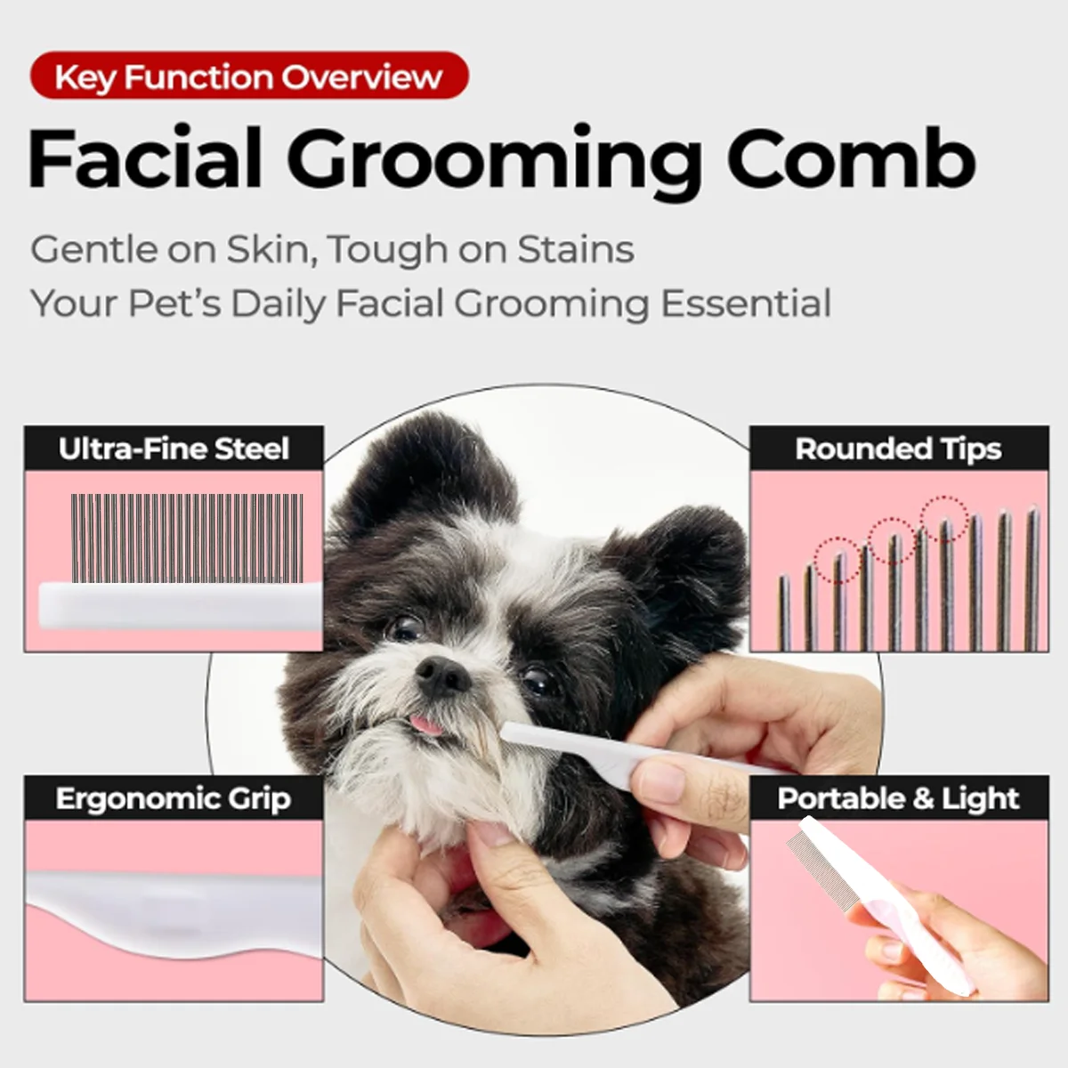 1 Pc Pet Hair Remover Comb Stainless Steel Flea Comb Non-Slip Handle Grooming Tool for Dogs Cats Removes Crust Mucus & Loose Fur
1 Pc Pet Hair Remover Comb Stainless Steel Flea Comb Non-Slip Handle Grooming Tool for Dogs Cats Removes Crust Mucus & Loose Fur
