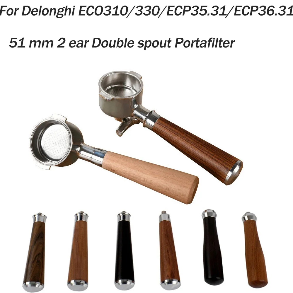 51 MM 2 Ear Filter for Delonghi ECO310/330 Stainless Steel Double Spout Coffee Portafilter Modified Handle Coffee Accessories
51 MM 2 Ear Filter for Delonghi ECO310/330 Stainless Steel Double Spout Coffee Portafilter Modified Handle Coffee Accessories
