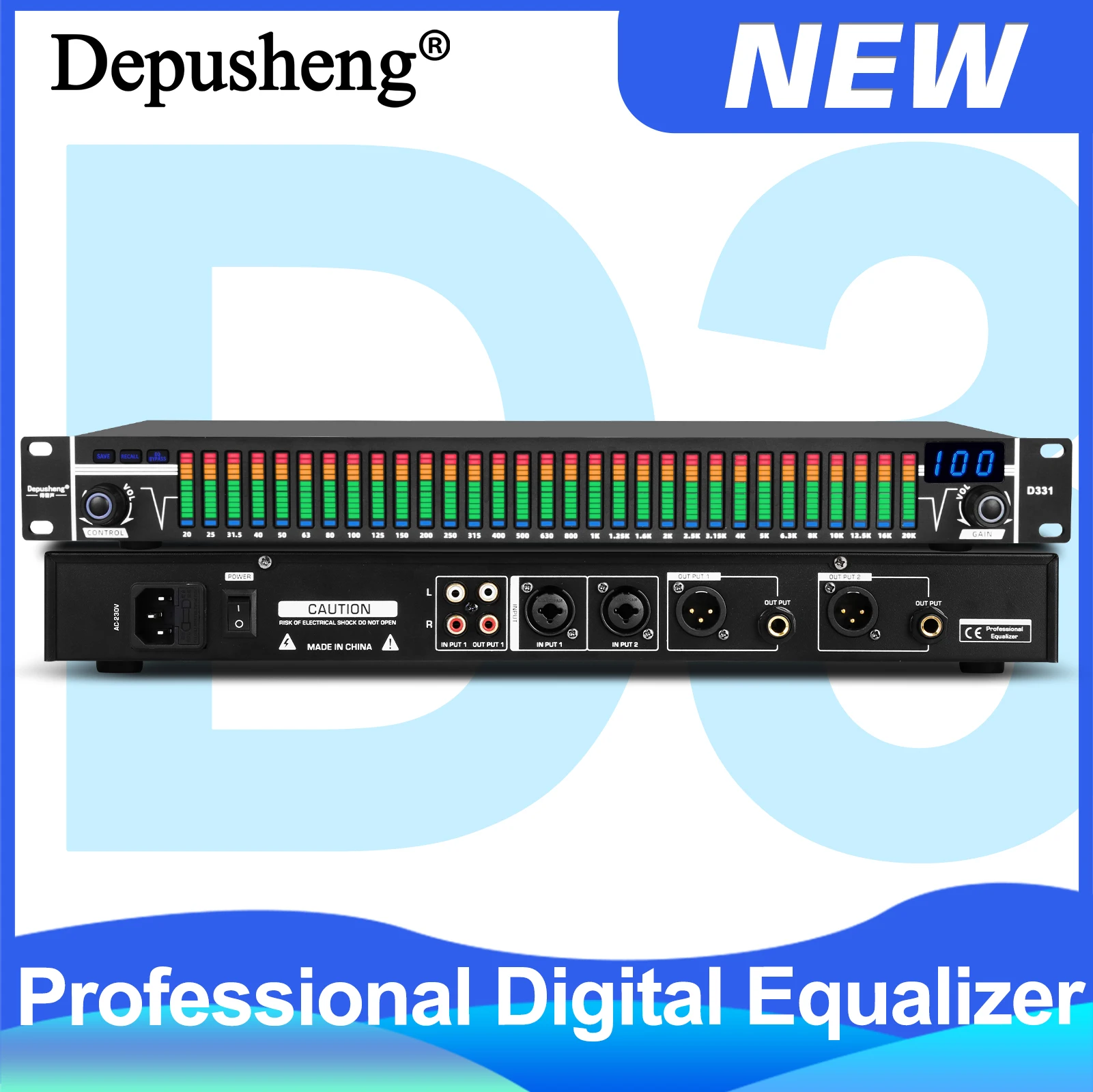 Depusheng D331 Noise Cancelling Digital Effect Equalizer Professional Audio Systems for Karaoke Stage
Depusheng D331 Noise Cancelling Digital Effect Equalizer Professional Audio Systems for Karaoke Stage