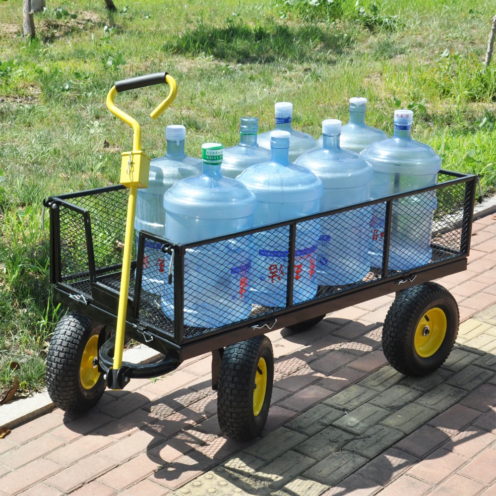 BIG Wagon Cart Garden cart trucks make it easier to transport firewood Yellow+Black Maximum static load is 880 lbs.
BIG Wagon Cart Garden cart trucks make it easier to transport firewood Yellow+Black Maximum static load is 880 lbs.