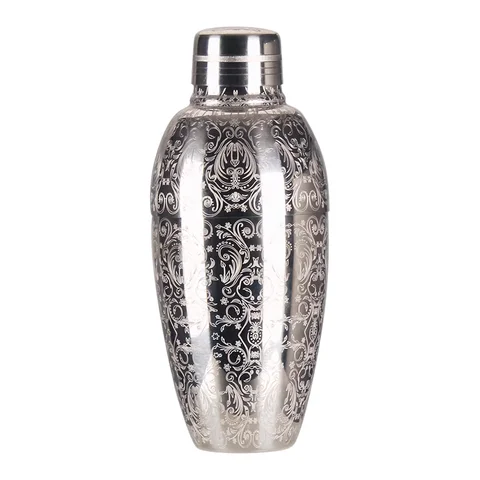 450ml Carven Engraving Vintage Bar Shaker Stainless Steel Cocktail Boston Bar Shaker Bar Tools