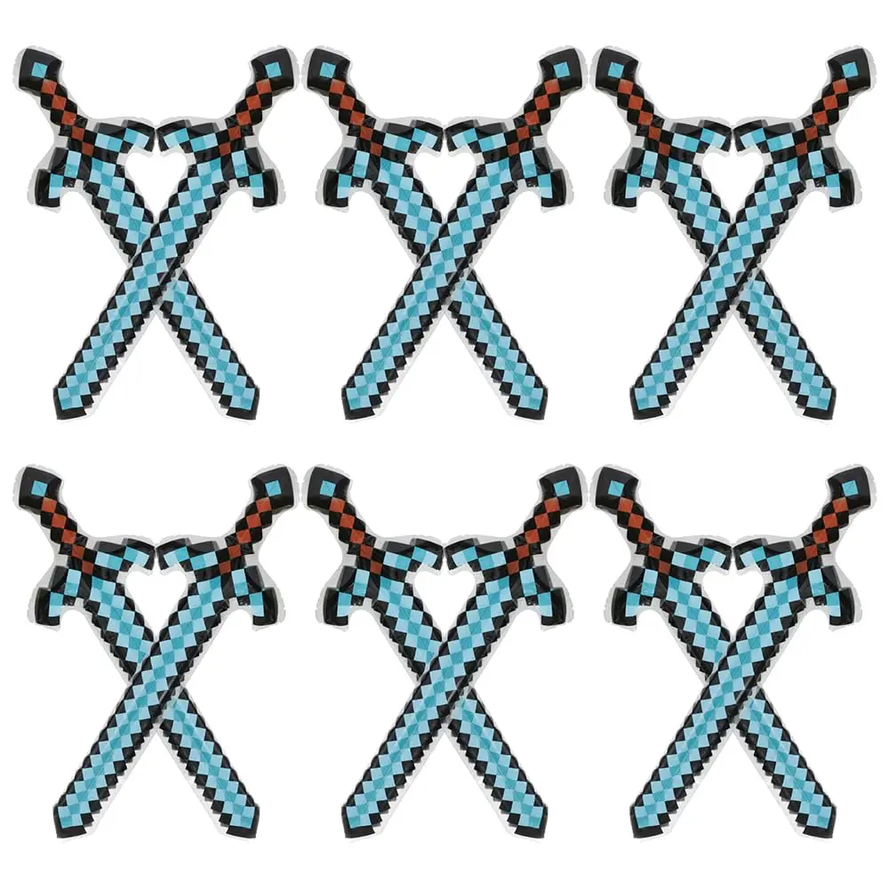 12 Blue Blow Up Pixel Diamond Inflatable Swords, Pool Game Weapons Toys With Repair Patches For Carnival Halloween Birthday Cosp
12 Blue Blow Up Pixel Diamond Inflatable Swords, Pool Game Weapons Toys With Repair Patches For Carnival Halloween Birthday Cosp