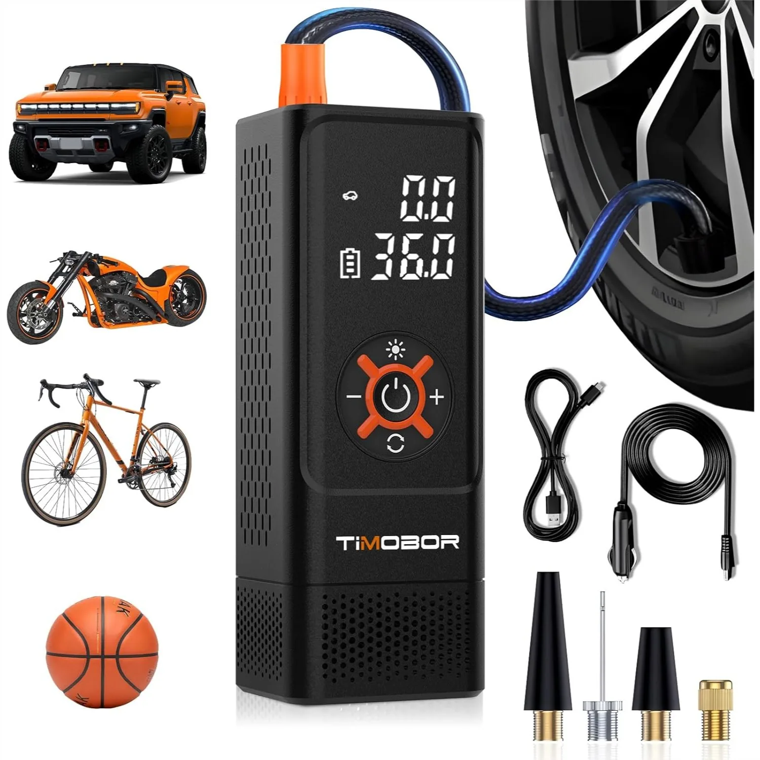 Portable Tire Inflator Air Compressor for Car with Digital Gauge, 150PSI for Ball, E-Bicycle, Motorcycle, SUV
Portable Tire Inflator Air Compressor for Car with Digital Gauge, 150PSI for Ball, E-Bicycle, Motorcycle, SUV
