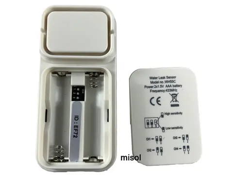 Sensor de detección de fugas de agua multicanal misol sensor de fugas inalámbrico WH55