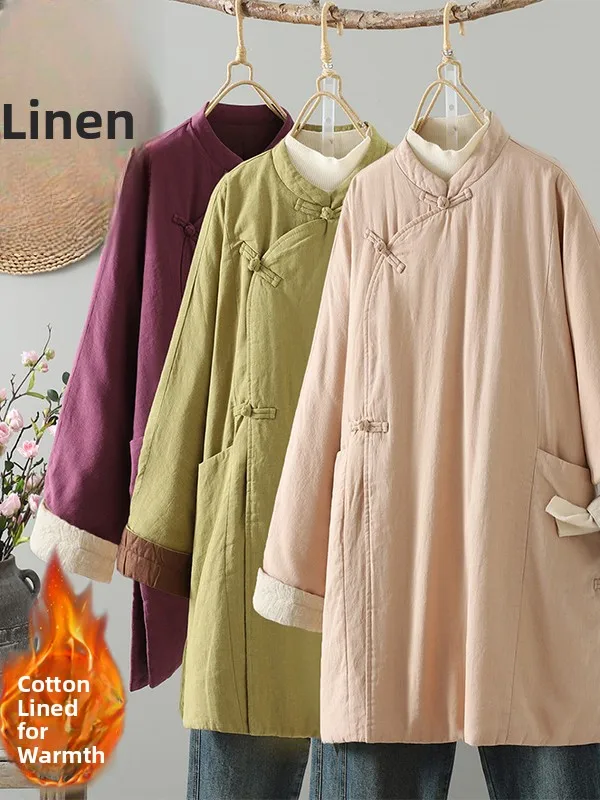 New Chinese Sle National Trend Linen Cotton Jaet Women Winter New Loose Versatile Lazy Thi Warm Cotton Coat Outerwear
New Chinese Sle National Trend Linen Cotton Jaet Women Winter New Loose Versatile Lazy Thi Warm Cotton Coat Outerwear