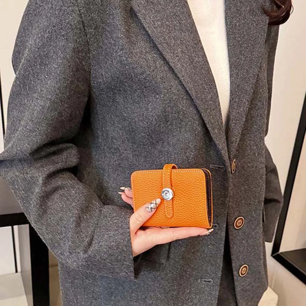 Portable Lady Short Organ Wallet Snap Button Classic Style Soft PU Purses Anti-Splash Water Solid Color Multiple Card Bag Dating
Portable Lady Short Organ Wallet Snap Button Classic Style Soft PU Purses Anti-Splash Water Solid Color Multiple Card Bag Dating