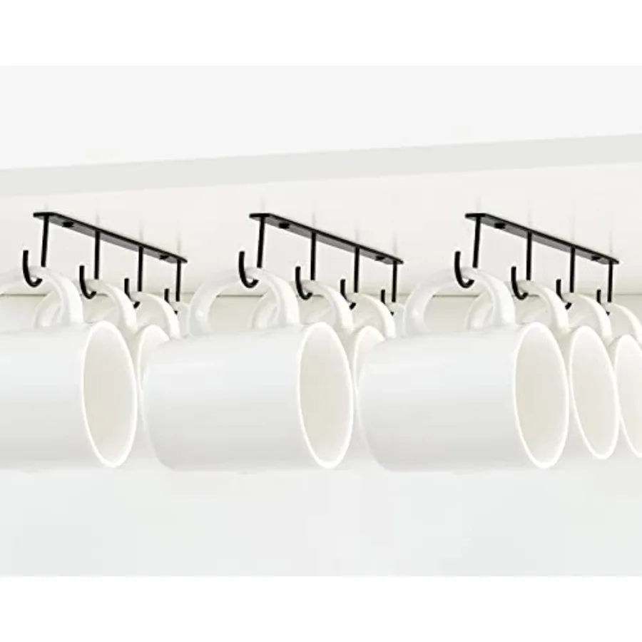 Under Cabinet Mug Hanger Set of 3 Metal Mug Hooks Coffee Cup Holder with 12 Hooks Simple Coffee Mug Organizer for Cabinet Shelf
Under Cabinet Mug Hanger Set of 3 Metal Mug Hooks Coffee Cup Holder with 12 Hooks Simple Coffee Mug Organizer for Cabinet Shelf
