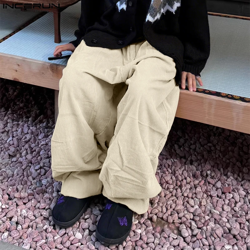 INCERUN Men Pants Solid Color Elastic Waist Joggers Wide Leg Trousers Men Streetwear 2025 Corduroy Pleated Long Pants Oversize
INCERUN Men Pants Solid Color Elastic Waist Joggers Wide Leg Trousers Men Streetwear 2025 Corduroy Pleated Long Pants Oversize