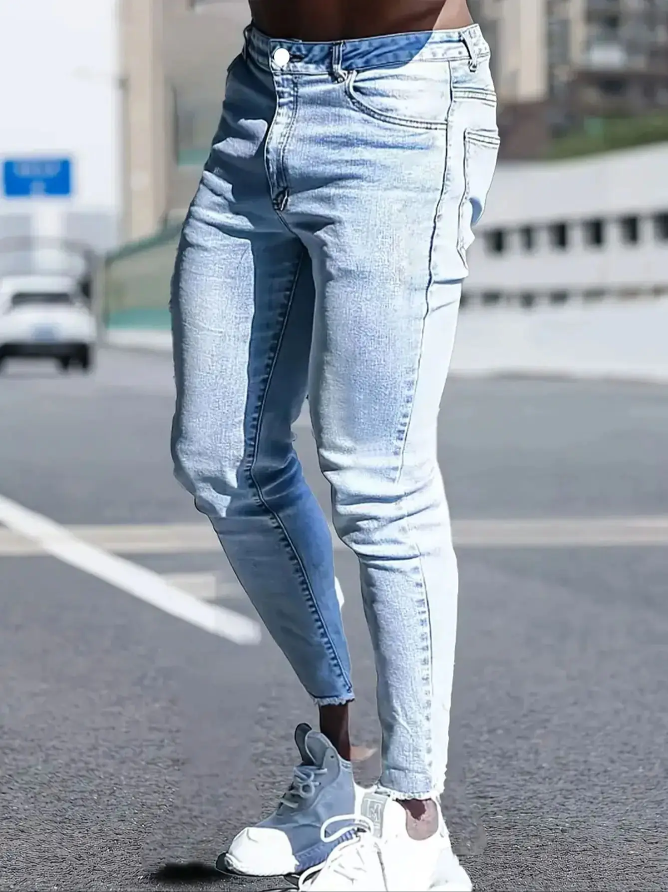 Мужские потертые модные джинсы — уличный стиль, удобные эластичные джинсы с рваными деталями, универсальные для всех сезонов, на каждый день
Мужские потертые модные джинсы — уличный стиль, удобные эластичные джинсы с рваными деталями, универсальные для всех сезонов, на каждый день