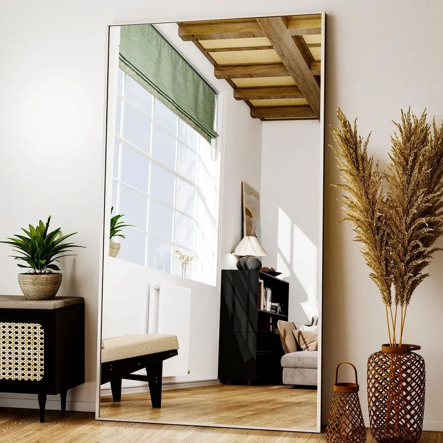 Length Mirror with Stand 38x77 Full Body Mirror, Floor or Wall, Aluminum Alloy Frame for Living Room, Bedroom, Cloakroom Silver
Length Mirror with Stand 38x77 Full Body Mirror, Floor or Wall, Aluminum Alloy Frame for Living Room, Bedroom, Cloakroom Silver