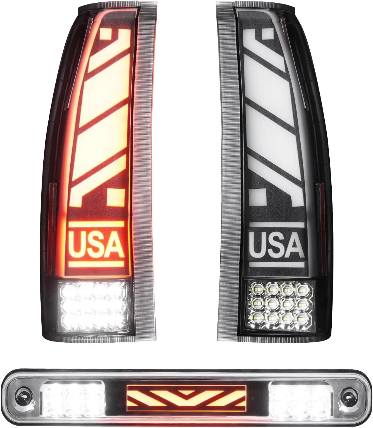 LED Tail Lights for Silverado 94-98, Chevy GMC C/K 1500/2500/3500 88-00, Blazer 92-94, Clear Lens
LED Tail Lights for Silverado 94-98, Chevy GMC C/K 1500/2500/3500 88-00, Blazer 92-94, Clear Lens
