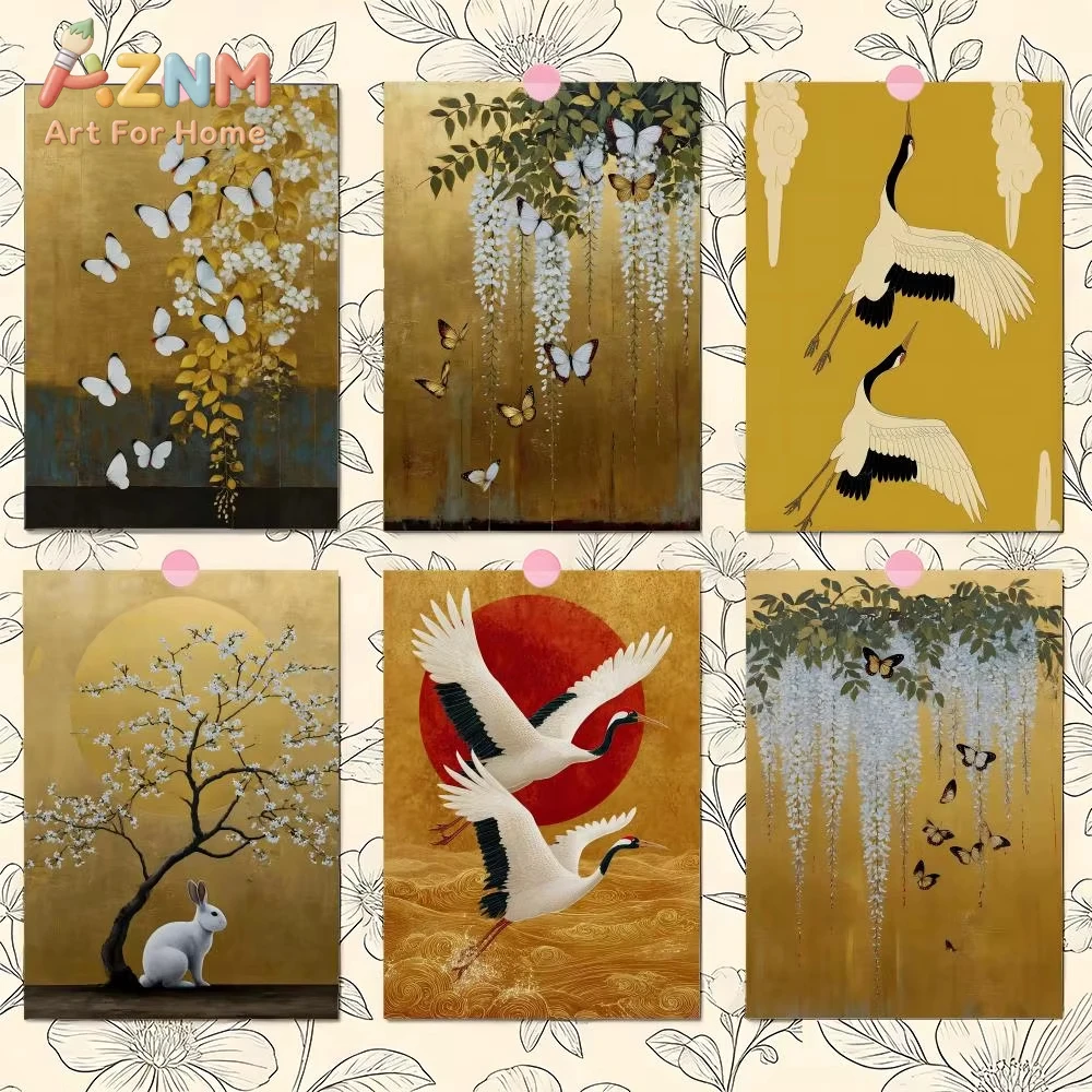 1pc Vintage Japanese Style Yellow Crane Flying Birds Flower Sun Art Poster Art Living Room Home Decor
1pc Vintage Japanese Style Yellow Crane Flying Birds Flower Sun Art Poster Art Living Room Home Decor
