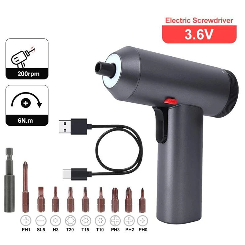 Cordless Electric Screwdriver 3.6V 6 Gears Rechargeable Electric Drill LED Lighting Multifunctional Screwdriver Set Power Tools
Cordless Electric Screwdriver 3.6V 6 Gears Rechargeable Electric Drill LED Lighting Multifunctional Screwdriver Set Power Tools