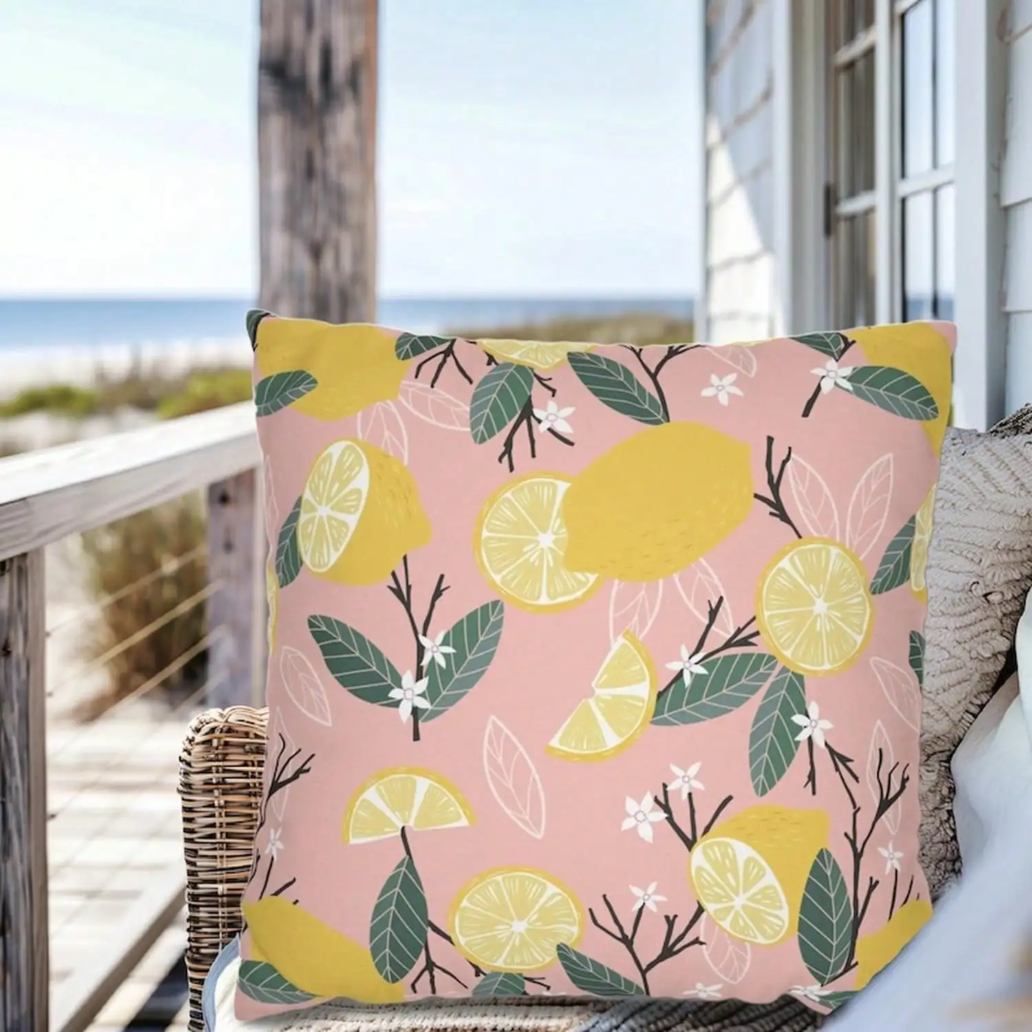Pink Lemon Pattern Throw Pillow, Summer Lemon Decoration
Pink Lemon Pattern Throw Pillow, Summer Lemon Decoration