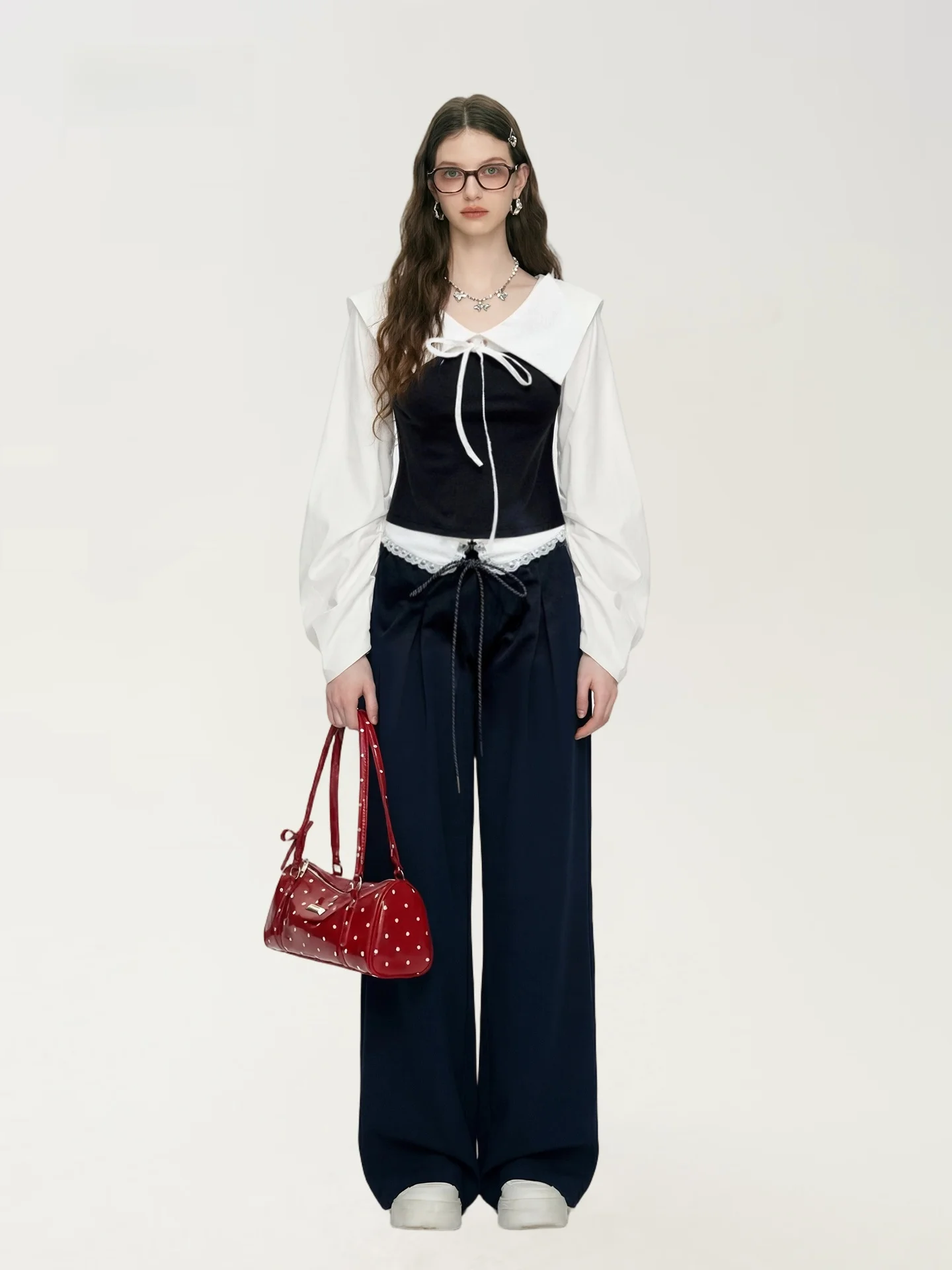 AHMI Spring Navigation Series T-irt Women's Long Sve Knot Waist in Navy Collar Versatile ort Top Color Blo Design Ca...
AHMI Spring Navigation Series T-irt Women's Long Sve Knot Waist in Navy Collar Versatile ort Top Color Blo Design Ca...