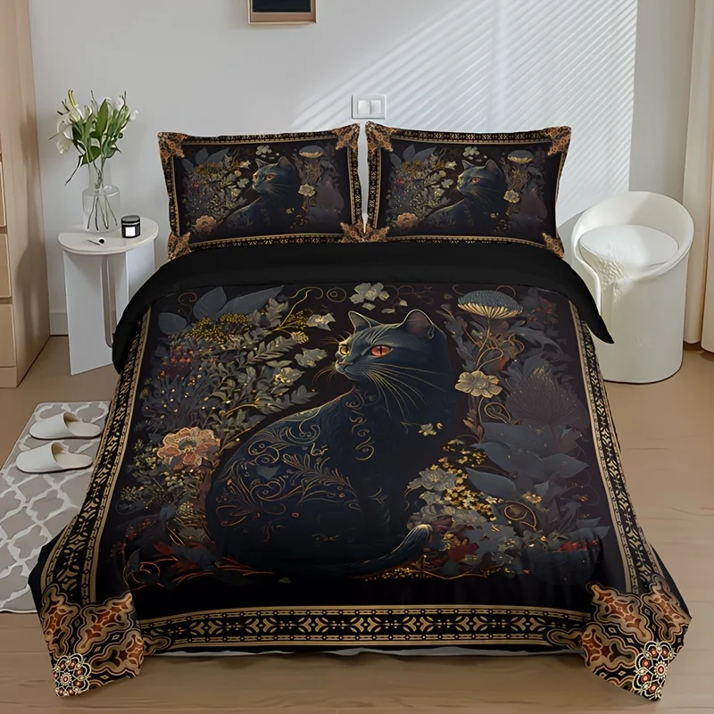 Floral Animal Cat HD Digital Print Duvet Cover Set Fashion High-End Home Bedding Set Queen Size with Pillowcases
Floral Animal Cat HD Digital Print Duvet Cover Set Fashion High-End Home Bedding Set Queen Size with Pillowcases