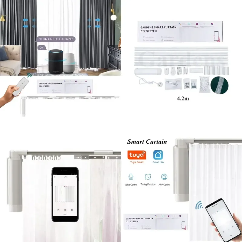 Gardens Wifi Electric Curtain Motor Auto Motorized Track Smart App Remote Control Window Electric Curtain 1.2m
Gardens Wifi Electric Curtain Motor Auto Motorized Track Smart App Remote Control Window Electric Curtain 1.2m