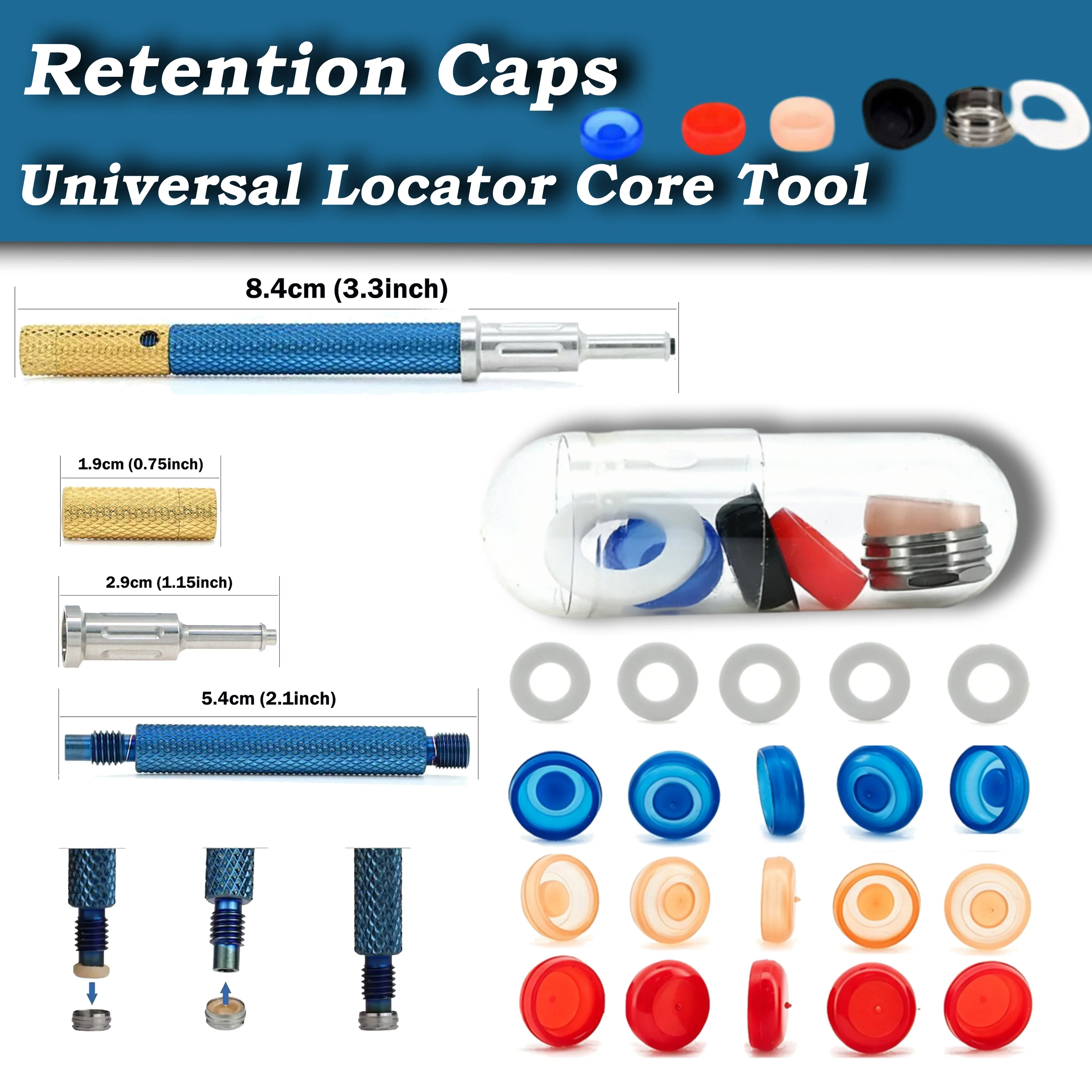 Universal Locator Core Tool & Retention Caps Kit for Dental Implant Overdenture Abutment Attachment
Universal Locator Core Tool & Retention Caps Kit for Dental Implant Overdenture Abutment Attachment