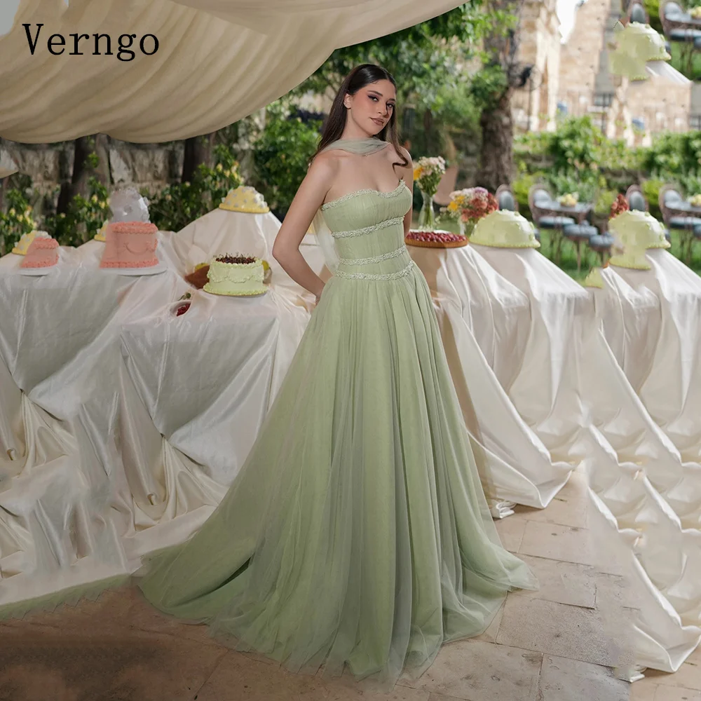 Verngo Green Chiffon Evening Dress Elegant Strapless A Line Prom Dress Flowing Hand-pleated Silk Prom Party Dress Customized
Verngo Green Chiffon Evening Dress Elegant Strapless A Line Prom Dress Flowing Hand-pleated Silk Prom Party Dress Customized