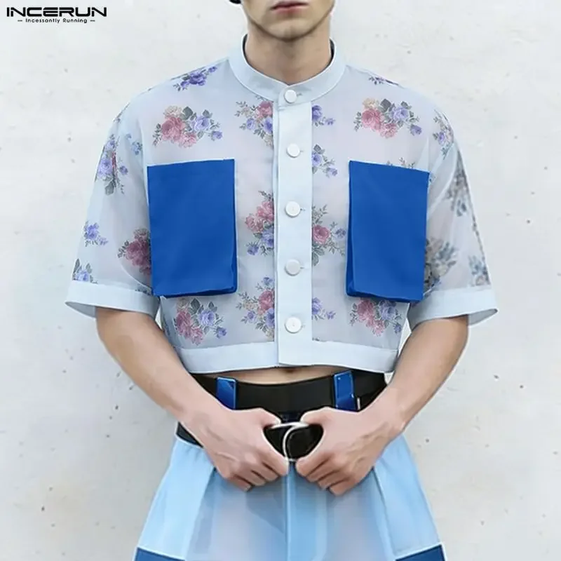 INCERUN Men Shirt Flower Printing Stand Collar Short Sleeve Men Clothes Pockets Streetwear Summer 2026 Fashion Crop Tops For Man
INCERUN Men Shirt Flower Printing Stand Collar Short Sleeve Men Clothes Pockets Streetwear Summer 2026 Fashion Crop Tops For Man