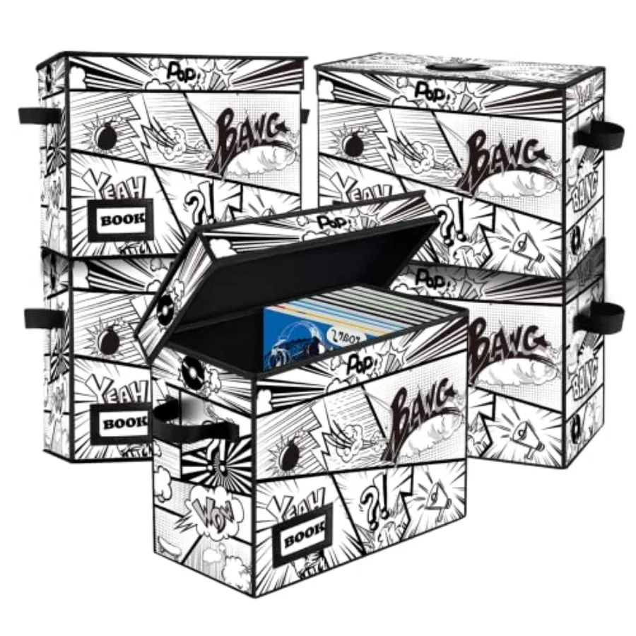 5 Pack Box, 15.8" X 7.8" X 11.8", Collapsible Holds 160-180 Comic Book Short Box Bin Container Holder Shelf Cartoon Bombs
5 Pack Box, 15.8" X 7.8" X 11.8", Collapsible Holds 160-180 Comic Book Short Box Bin Container Holder Shelf Cartoon Bombs