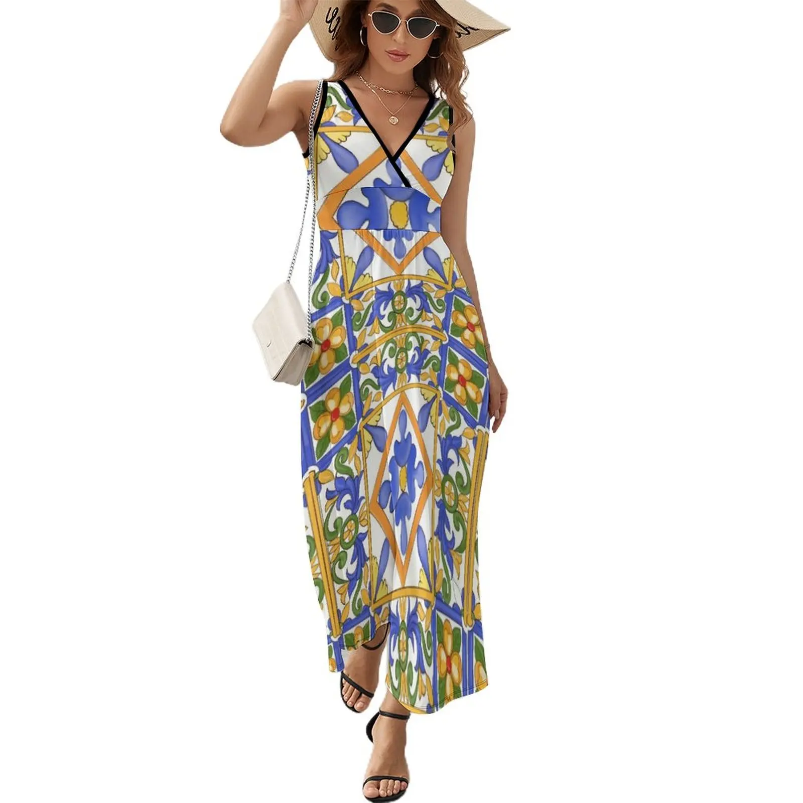 Citrus,Sicilian style summer decor pattern Sleeveless Dress Elegant gown cute dress
Citrus,Sicilian style summer decor pattern Sleeveless Dress Elegant gown cute dress