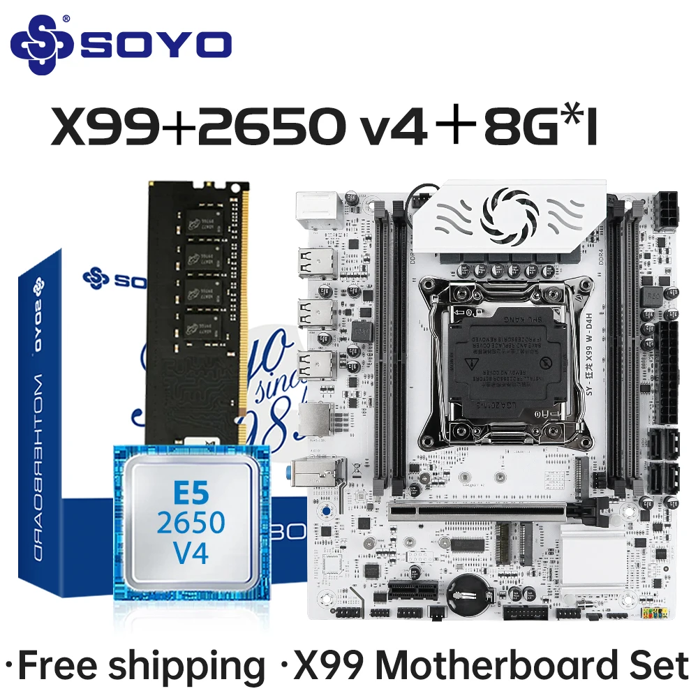 Комплект игровой материнской платы SOYO X99 с процессором Intel Xeon E5 2650 V4 и оперативной памятью DDR4 ECC 8G*1 2133 МГц, M.2 NVME для настольного ПК
Комплект игровой материнской платы SOYO X99 с процессором Intel Xeon E5 2650 V4 и оперативной памятью DDR4 ECC 8G*1 2133 МГц, M.2 NVME для настольного ПК