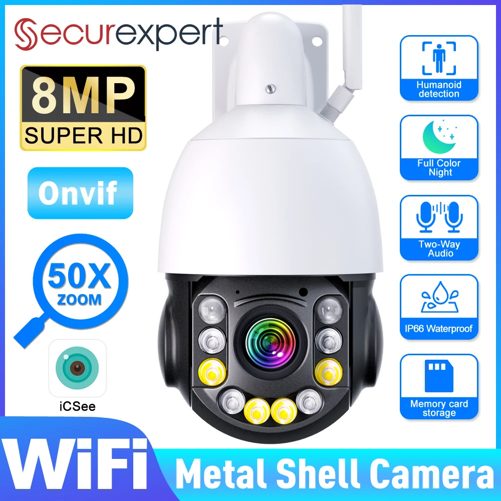 5/8MP 4K 50-кратный зум PTZ IP-камера Wi-Fi CCTV Открытый AI Человеческая сигнализация Onvif Скоростная купольная камера 120M ИК-камера наблюдения iCSee
5/8MP 4K 50-кратный зум PTZ IP-камера Wi-Fi CCTV Открытый AI Человеческая сигнализация Onvif Скоростная купольная камера 120M ИК-камера наблюдения iCSee